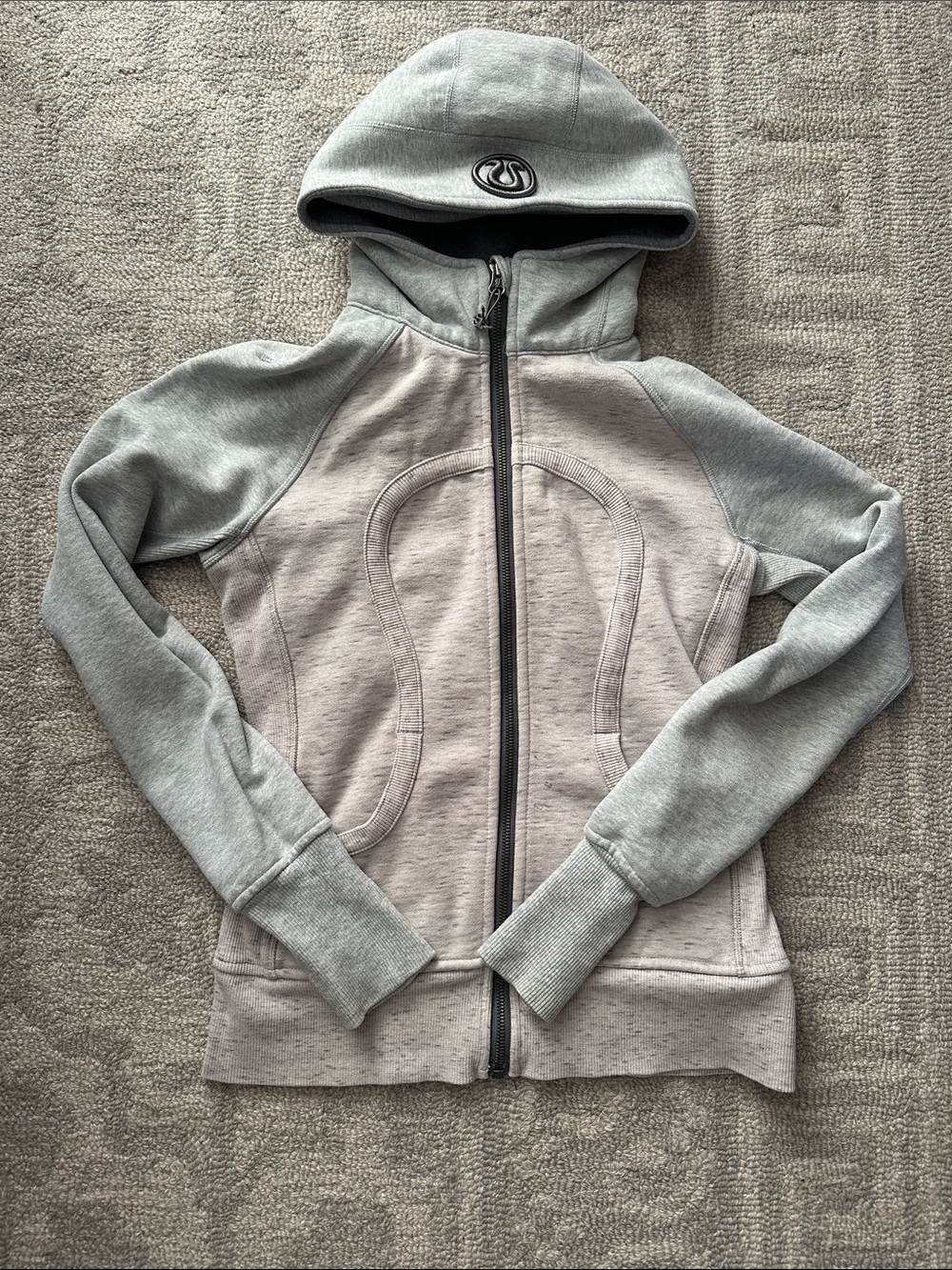 Lululemon Grey Pink Full-Zip Scuba Hoodie | Size 6